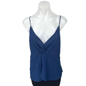 NEW Aqua Blue Sleeveless Twist Front V Neck Cami Camisole Blouse Tank Top Size L